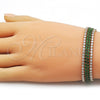 Pulsera Tennis 03.283.0511.1.07 Oro Laminado, con Zirconia Cubica Verde y Blanca, Pulido, Dorado