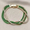 Pulsera Tennis 03.283.0511.1.07 Oro Laminado, con Zirconia Cubica Verde y Blanca, Pulido, Dorado
