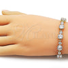 Pulsera Tennis 03.283.0534.07 Oro Laminado, con Blanca Zirconia Cubica, Pulido, Tono Dorado (08 MM Thickness, 8 Inches Length)