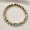 Pulsera Tennis 03.283.0538.07 Oro Laminado, con Blanca Zirconia Cubica, Pulido, Tono Dorado (Thickness, 7 Inches Length)