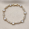 Pulsera Tennis 03.283.0539.07 Oro Laminado, con Blanca Zirconia Cubica, Pulido, Tono Dorado (06 MM Thickness, 7 Inches Length)
