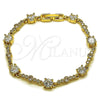 Pulsera Tennis 03.283.0539.07 Oro Laminado, con Blanca Zirconia Cubica, Pulido, Tono Dorado (06 MM Thickness, 7 Inches Length)