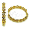 Argolla Huggie 02.204.0061.35 Oro Laminado, Diseño de Flor, con Blanca Zirconia Cubica, Pulido, Tono Dorado