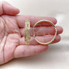 Argolla Huggie 02.204.0063.35 Oro Laminado, con Blanca Micro Pave, Pulido, Tono Dorado