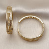 Argolla Huggie 02.204.0063.35 Oro Laminado, con Blanca Micro Pave, Pulido, Tono Dorado