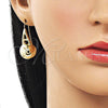 Arete Dormilona 02.213.0850 Oro Laminado, Diseño de Bola y Hueco, Pulido, Tono Dorado