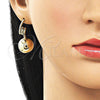 Arete Dormilona 02.213.0851 Oro Laminado, Diseño de Bola y Hueco, Pulido, Tono Dorado