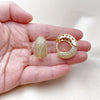 Argolla Huggie 02.283.0318.25 Oro Laminado, con Blanca Zirconia Cubica, Pulido, Tono Dorado