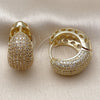 Argolla Huggie 02.283.0318.25 Oro Laminado, con Blanca Zirconia Cubica, Pulido, Tono Dorado
