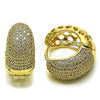 Argolla Huggie 02.283.0318.25 Oro Laminado, con Blanca Zirconia Cubica, Pulido, Tono Dorado