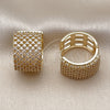 Argolla Huggie 02.283.0321.22 Oro Laminado, con Blanca Zirconia Cubica, Pulido, Tono Dorado