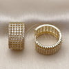 Argolla Huggie 02.283.0322.20 Oro Laminado, con Blanca Zirconia Cubica, Pulido, Tono Dorado