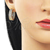 Argolla Huggie 02.283.0325.25 Oro Laminado, con Blanca Zirconia Cubica, Pulido, Tono Dorado