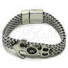 Pulsera Elegante 03.439.0002.09 Acero Inoxidable, Diseño de Ancla y Square Franco, Pulido, Tono Plateado (Thickness, 9 Inches Length)