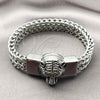 Pulsera Elegante 03.439.0007.09 Acero Inoxidable, Diseño de Square Franco, Pulido, Tono Plateado (12 MM Thickness, 9 Inches Length)