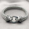 Pulsera Elegante 03.439.0009.09 Acero Inoxidable, Diseño de Leon y Square Franco, Pulido, Tono Plateado (10 MM Thickness, 9 Inches Length)