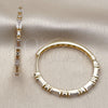 Argolla Huggie 02.204.0066.40 Oro Laminado, Diseño de Baguette, con Zirconia Cubica Blanca, Pulido, Tono Dorado