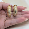 Argolla Huggie 02.204.0070.30 Oro Laminado, Diseño de Corazón, con Zirconia Cubica Blanca, Pulido, Tono Dorado