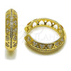 Argolla Huggie 02.204.0070.30 Oro Laminado, Diseño de Corazón, con Zirconia Cubica Blanca, Pulido, Tono Dorado