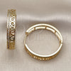 Argolla Huggie 02.204.0071.35 Oro Laminado, con Blanca Micro Pave, Pulido, Tono Dorado
