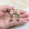 Argolla Huggie 02.204.0076.35 Oro Laminado, con Blanca Zirconia Cubica, Pulido, Tono Dorado