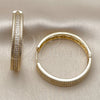 Argolla Huggie 02.204.0078.40 Oro Laminado, con Blanca Micro Pave, Pulido, Tono Dorado