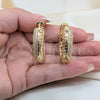Argolla Huggie 02.204.0079.35 Oro Laminado, Diseño de Oja, con Blanca Zirconia Cubica, Pulido, Tono Dorado