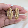 Argolla Huggie 02.204.0080.35 Oro Laminado, con Blanca Zirconia Cubica, Pulido, Tono Dorado