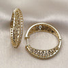 Argolla Huggie 02.204.0080.35 Oro Laminado, con Blanca Zirconia Cubica, Pulido, Tono Dorado