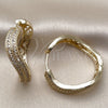 Argolla Huggie 02.204.0081.35 Oro Laminado, con Blanca Zirconia Cubica, Pulido, Tono Dorado