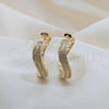 Argolla Huggie 02.204.0081.35 Oro Laminado, con Blanca Zirconia Cubica, Pulido, Tono Dorado
