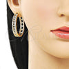 Argolla Huggie 02.204.0083.35 Oro Laminado, con Blanca Micro Pave, Pulido, Tono Dorado