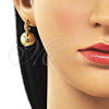 Arete Dormilona 02.282.0081 Oro Laminado, Diseño de Bola y Hueco, Pulido, Tono Dorado