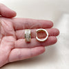 Argolla Huggie 02.283.0337.20 Oro Laminado, Diseño de Baguette, con Blanca Zirconia Cubica, Pulido, Tono Dorado