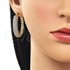 Argolla Huggie 02.283.0342.35 Oro Laminado, con Blanca Zirconia Cubica, Pulido, Tono Dorado