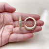 Argolla Huggie 02.283.0343.30 Oro Laminado, con Blanca Zirconia Cubica, Pulido, Tono Dorado