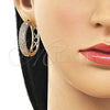 Argolla Huggie 02.283.0344.35 Oro Laminado, con Blanca Zirconia Cubica, Pulido, Tono Dorado