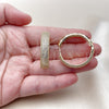 Argolla Huggie 02.283.0344.35 Oro Laminado, con Blanca Zirconia Cubica, Pulido, Tono Dorado