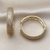 Argolla Huggie 02.283.0344.35 Oro Laminado, con Blanca Zirconia Cubica, Pulido, Tono Dorado