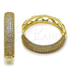 Argolla Huggie 02.283.0344.35 Oro Laminado, con Blanca Zirconia Cubica, Pulido, Tono Dorado