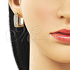 Argolla Huggie 02.266.0050.20 Oro Laminado, con Blanca Zirconia Cubica, Pulido, Tono Dorado