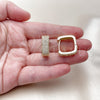 Argolla Huggie 02.266.0050.20 Oro Laminado, con Blanca Zirconia Cubica, Pulido, Tono Dorado