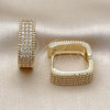 Argolla Huggie 02.266.0050.20 Oro Laminado, con Blanca Zirconia Cubica, Pulido, Tono Dorado