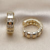 Argolla Huggie 02.266.0051.20 Oro Laminado, Diseño de Baguette, con Zirconia Cubica Blanca, Pulido, Tono Dorado