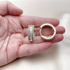 Argolla Huggie 02.266.0052.25 Oro Laminado, Diseño de Baguette y Cluster, con Zirconia Cubica Blanca, Pulido, Tono Dorado