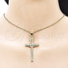 Dije Religioso 05.213.0186 Oro Laminado, Diseño de Cruz, Pulido, Tono Dorado