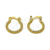 Argolla Pequeña 02.170.0296.1.15 Oro Laminado, Diamantado, Tono Dorado