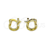 Argolla Pequeña 02.170.0572.10 Oro Laminado, Diseño de Torcido, Diamantado, Tono Dorado
