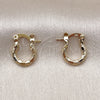Argolla Pequeña 02.168.0037.10 Oro Laminado, Diamantado, Tono Dorado