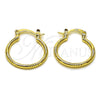 Argolla Pequeña 02.170.0574.20 Oro Laminado, Diamantado, Tono Dorado